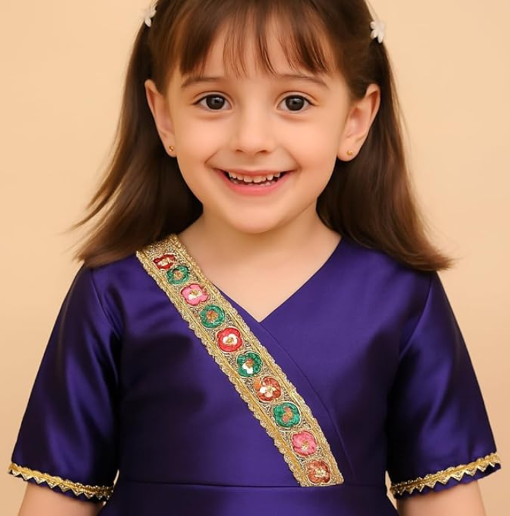 Silk Blend Angrakha Kurta Set