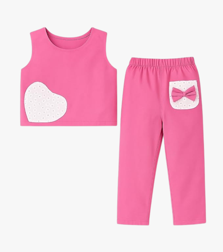 Cotton Woven Sleeveless Co-ord Set for Girls
