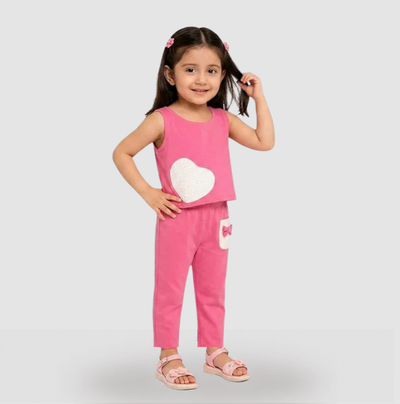Cotton Woven Sleeveless Co-ord Set for Girls