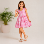 Pink Gingham Bow Dress