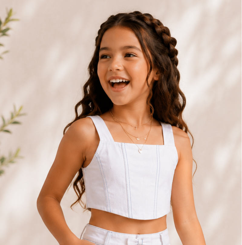 Sky Blue Statement Corset Top