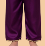 Silk Blend Angrakha Kurta Set with Lace Detailing